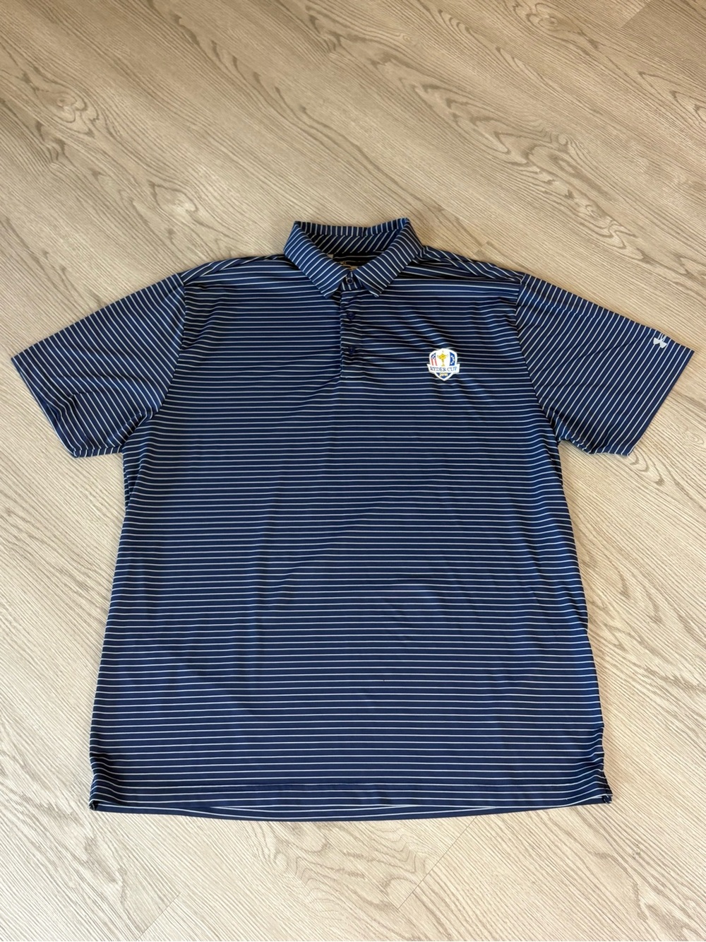 Under Armour 2018 Ryder Cup Navy and White Striped Polo